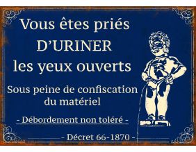 Plaque en métal humour 21 x 15 cm (Vous êtes priés d'…)
