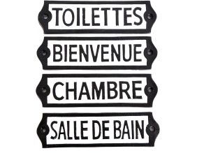 Plaque de porte en métal (lot de 4)