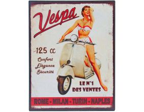 Plaque vintage en métal 22 x 28 cm (Vespa)