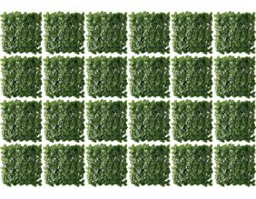 Plaques clipsables de feuillage artificiel 6m² (Lot de 24) (Rosier veiné)