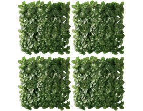 Plaques clipsables de feuillage artificiel 1m² (Lot de 4) (Rosier veiné)