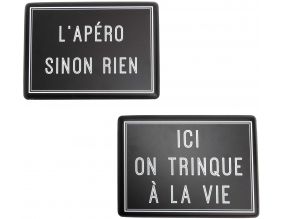 Plaques décoratives en métal Apéro (Lot de 2)