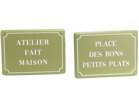 Plaques décoratives en métal Cuisine Green (Lot de 2)