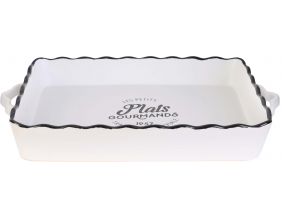 Plat rectangulaire en grès Les petits plats gourmands