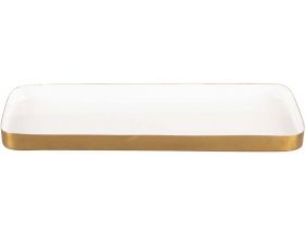 Plateau en métal Festive 25 x 12.5 cm (Blanc)