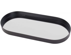 Plateau ovale en verre Mirage (Argent)