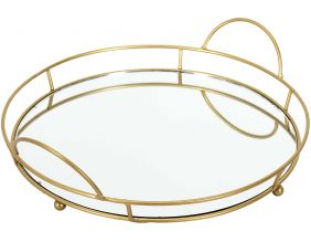 Plateau de présentation rond miroir 34 cm