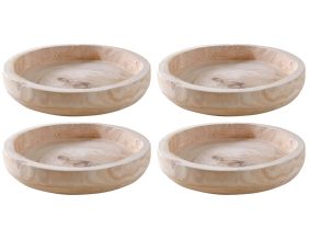 Plateau rond en paulownia (Lot de 4)
