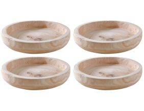 Plateau rond en paulownia (Lot de 4)