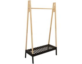 Portant à vêtements en bois scandinave (Noir)