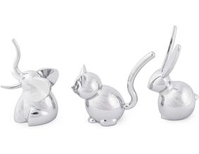 Porte-bagues animaux argent Zoola (Lot de 3)