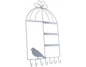 Porte bijoux cage à oiseaux Home sweet home (Taupe)