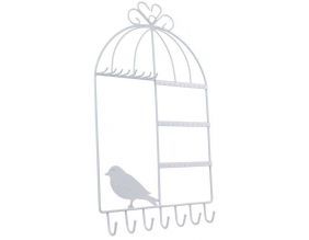 Porte bijoux cage à oiseaux Home sweet home (Blanc)