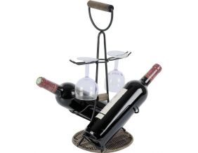 Porte-bouteilles porte-verres 2 en 1
