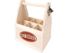 Porte-bouteilles en bois avec décapsuleur