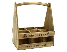 Porte-bouteilles en bois vieilli Perrin & fils