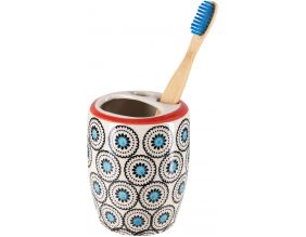 Porte brosse à dents  en grès 8 x 11 cm Ethno