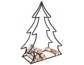 Porte-bûches en métal Sapin