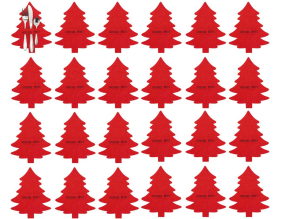 Porte-couverts de noel en feutrine (Lot de 24) (Rouge )