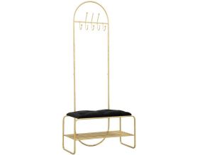 Porte manteau en métal avec banc intégré 80 x 38.5 x 180 cm