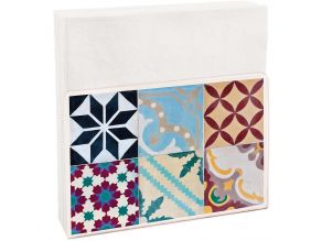 Porte-serviettes en métal avec motif imprimé (Carreaux de ciment)