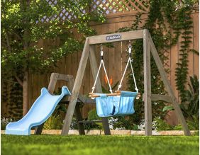 Portique balançoire et toboggan en bois First Play