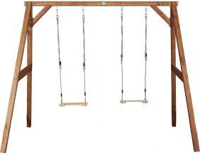 Portique en bois balançoire double Swing (Naturel)