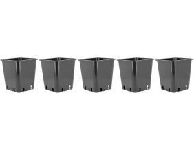 Pot de plantation carré noir 11 litres 25 x 25 x 26.5 cm (Lot de 5)