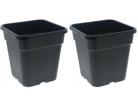 Pot de plantation carré noir 25 litres  33.5 x 33.5 x 34 cm (Lot de 2)