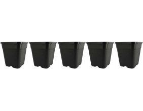 Pot de plantation carré noir 6 litres  19 x 19 x 21 cm (Lot de 5)
