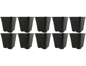 Pot de plantation carré noir 6 litres - 19 x 19 x 21 cm (Lot de 10)