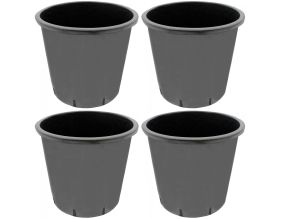 Pot de plantation rond de 25 litres noir 33 x 33 cm (Lot de 4)