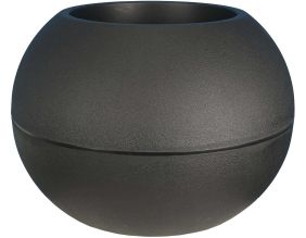 Pot en plastique boule effet granit 40 cm (Noir)