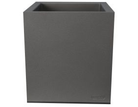 Pot en plastique carré aspect granit 30 cm (Gris)