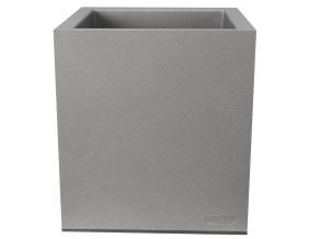 Pot en plastique carré aspect granit 30 cm (Gris clair)