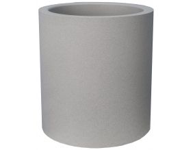 Pot en plastique rond aspect granit 40 cm (Gris clair)