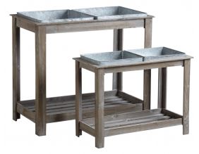 Potager surélevé en bois et métal (Lot de 2)