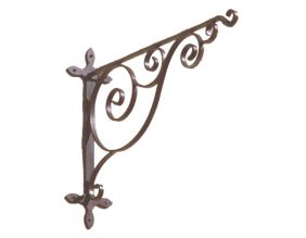 Potence en fer forgé pour lanterne à suspendre  Arabesque (Pour mur d'angle)