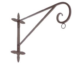 Potence en fer forgé pour lanterne à suspendre Rustique (Pour mur d'angle)