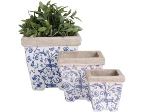 Pots en céramique patiné (Lot de 3)