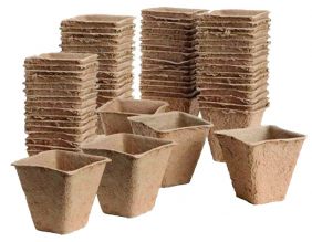 Pots de plantation bio sans tourbe (80 pots - 6 cm - carrés)