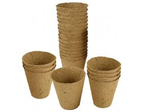 Pots de plantation bio-dégradables sans tourbe (24 pots - 6 cm - ronds)