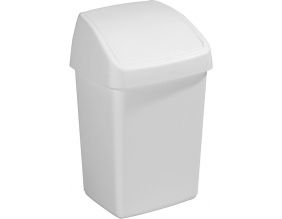 Poubelle blanche avec couvercle basculant Delta (10 litres)