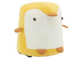 Pouf Pingouin en velours (Jaune)