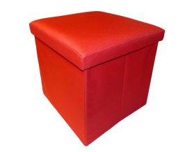 Pouf pliable Oxford (Rouge)