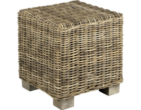 Pouf carré en poelet gris