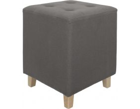 Pouf carré en lin Hippolyte (Gris)
