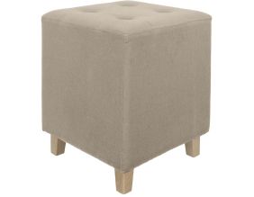 Pouf carré en lin Hippolyte (Beige)