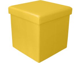 Pouf coffre pliable Oxford (Jaune)