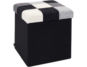 Pouf coffre pliable couvercle Patchwork